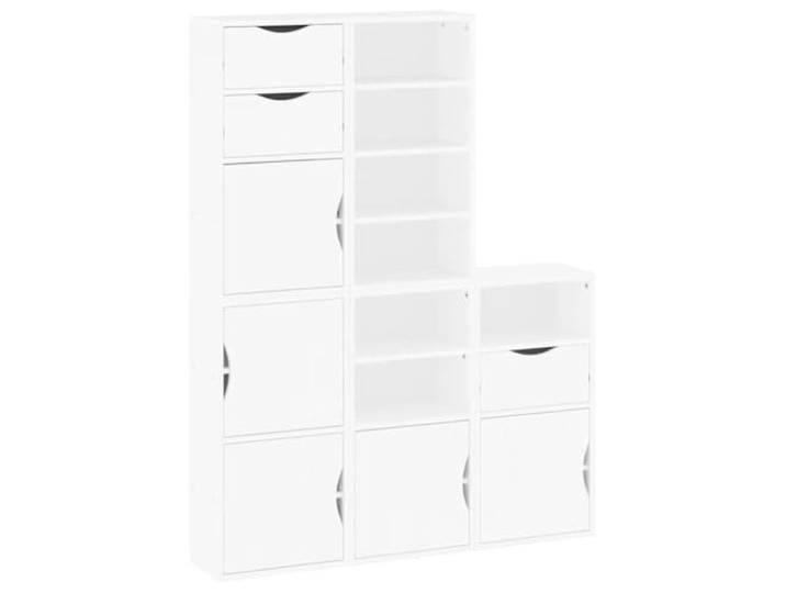 Kaorsrow Beistellschränke 5er Set Weiß ODDA Massivholz 40x24x79 cm Modulare Anordnung für Wohnzimmer und Schlafzimmer, vielseitiger Stauraum aus robustem Kiefernholz.