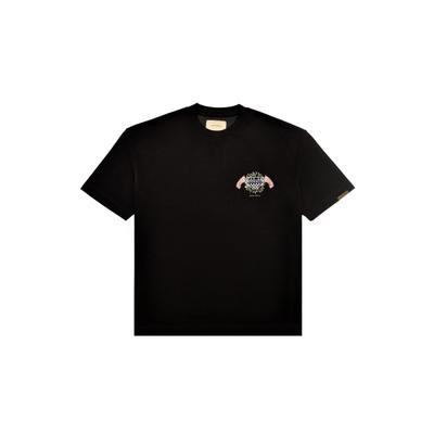 T-Shirt PAS DE MONACO "Pas De Monaco LA RACE T-SHIRT", Herren, Gr. M, schwarz, 70% Polyester, 30% Baumwolle, bedruckt, relaxed fit, Rundhals, Shirts T-Shirt