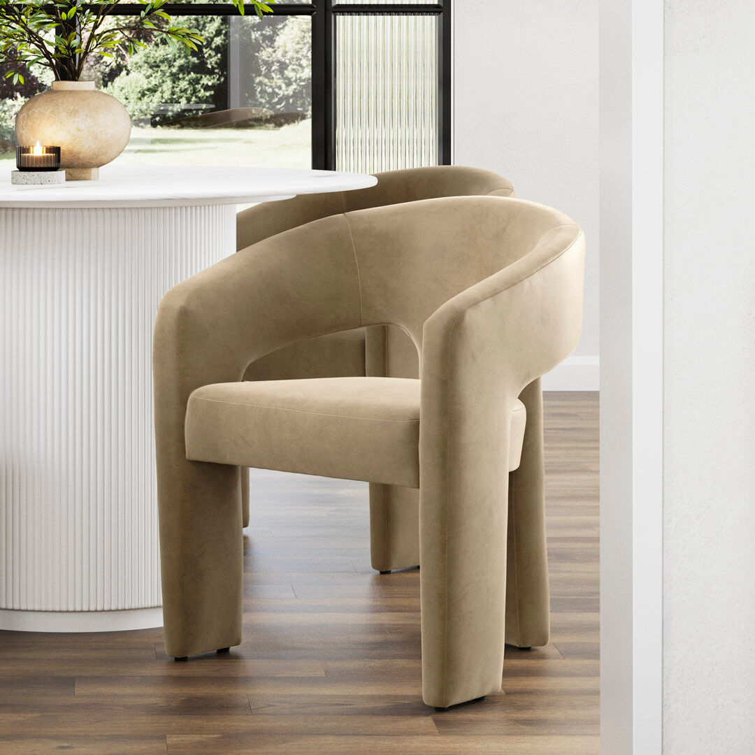 LPD ALBA VELVET DINING CHAIR Mole 75cm H X 59cm W X 52.5cm D