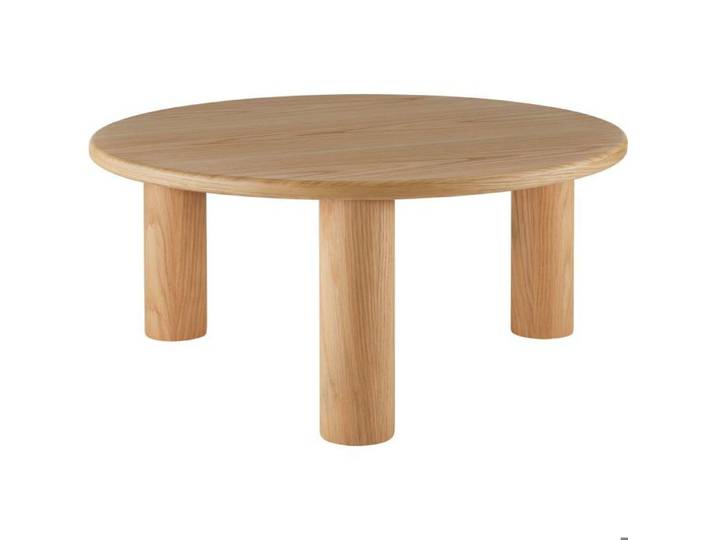 Table basse - TECTAKE - Table basse ronde SISSI élégante avec revêtement protecteur plateau MDF plaqué - Chêne clair