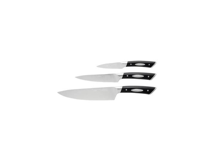 3-teiliges Premium Messer-Set „Classic“ Silber, Schwarz SCANPAN