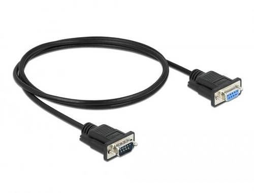 Delock Seriell Anschlusskabel [1x RS232-Stecker - 1x RS232-Buchse] 1m Schwarz