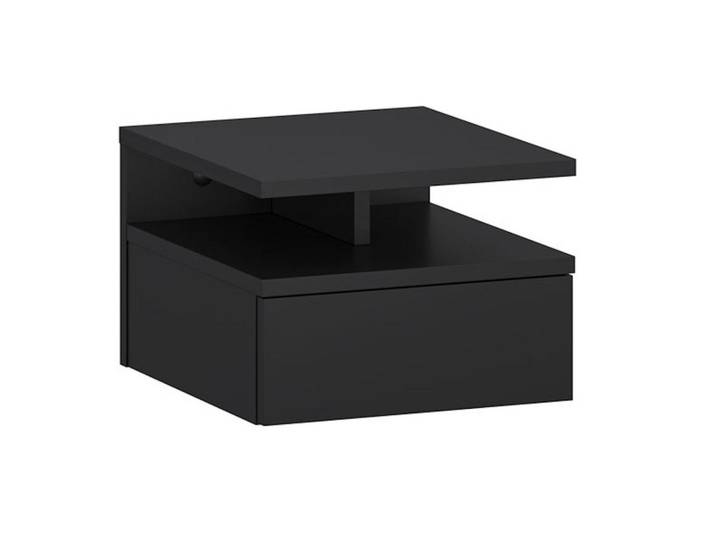Feldmann-Wohnen Nachttisch T01 schwarz 32 / 35 / 23 cm, Schwarz, Holz, Rechteckig, 32x23x35 cm, Schlafzimmer, Nachtkästchen