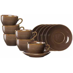 Ritzenhoff & Breker, Tasse, Sahara Kaffeetassen mit Untertassen (230 ml, 12x)