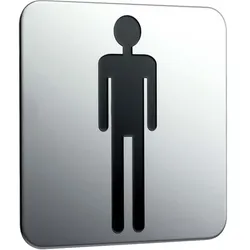 Emco Türschild System 2 357600001 chrom, Aufschrift Herren