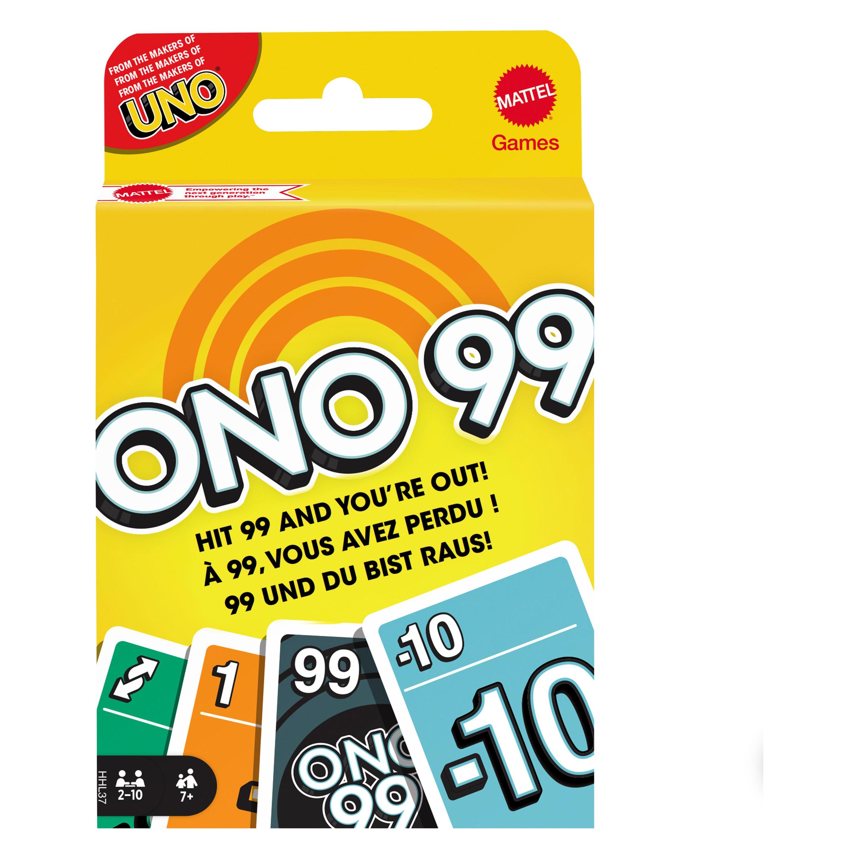 Mattel Games O'NO 99 Kartenspiel (Deutsch, Englisch, Französisch, Italienisch, 2 - 10 Spieler) (HHL37)