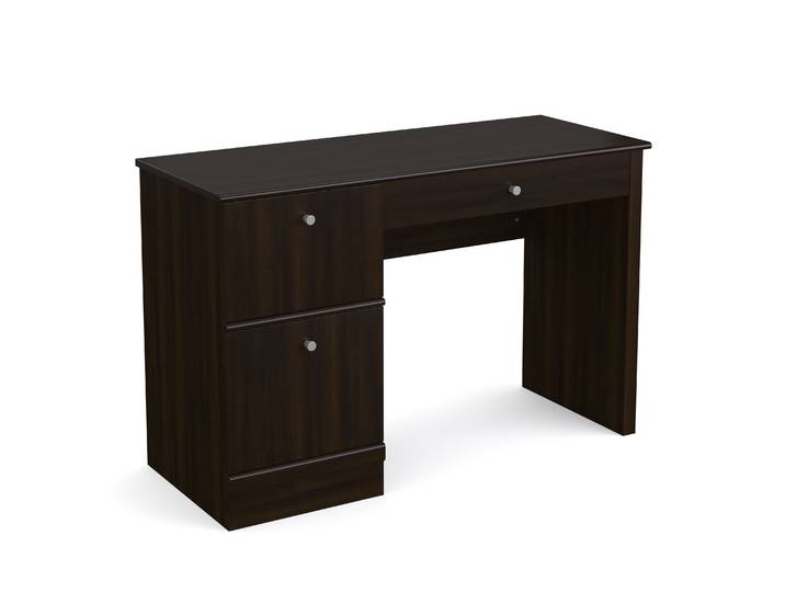 Schreibtisch Holz WALTER mit Stauraum 118 x 47 x 77 cm dunkelbraun
