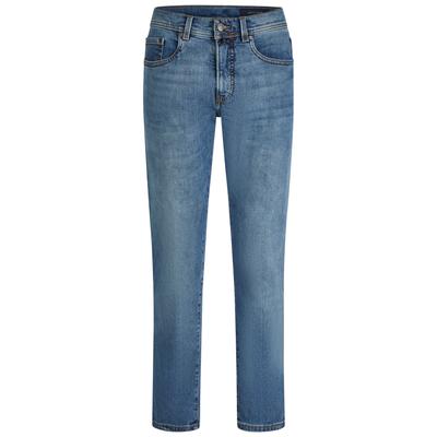 Tapered-fit-Jeans PIERRE CARDIN "Lyon", Herren, Gr. W32/L30, Länge 30, blau (blau fashion), Obermaterial: 82% Baumwolle CO. 16% Polyester PES. 2% Elasthan EL., uni, tapered fit, Jeans, mit geradem Schnitt
