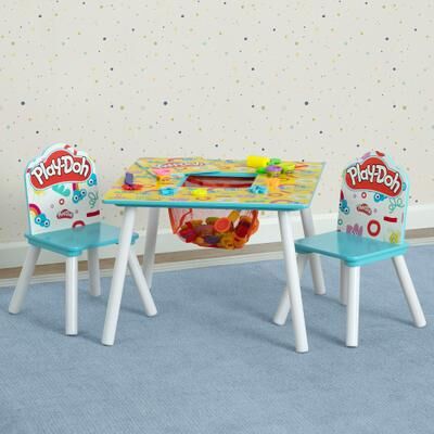Delta Children Play-Doh Table and 2 Chair Set - includes 10-Pack of Assorted 1oz Play-Doh Cans