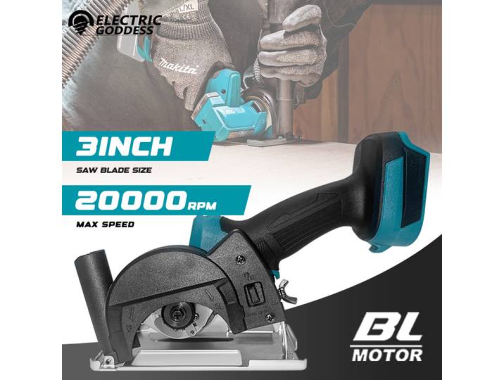 Makita – Mini scie circulaire de déesse électrique de 3 pouces, sans fil, sans balais, outil électrique portatif pour batterie 20V ﻿ Broche épingle à cheveux