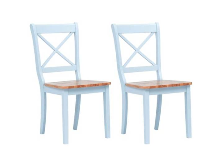Foknhdi 2er Set Esszimmerstühle Massivholz Grau Natur Küchenstühle Ergonomische Holzstühle aus Kautschukbaum für Küche und Essbereich mit pflegeleichter Lackierung.