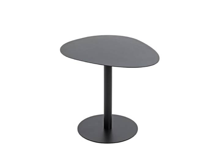 möbelando Beistelltisch >59539< aus pulverbeschichtetem Stahlrohr - Elegantes Design mit Ablage aus pulverbeschichtetem Metall; schwarz; vielseitig einsetzbar, B/H/T 51/42/41 cm