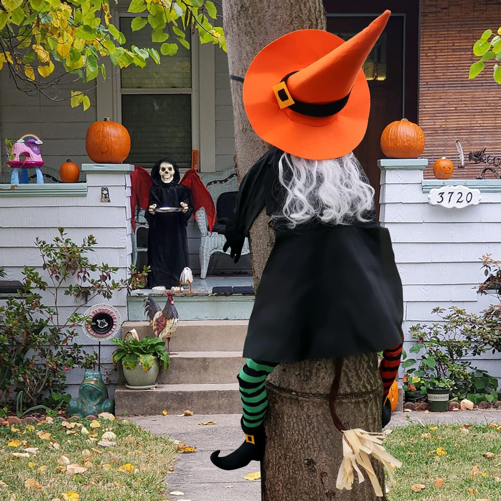 Omgoods Halloween Decoratie Hanger met Heks in de Boom 135 cm