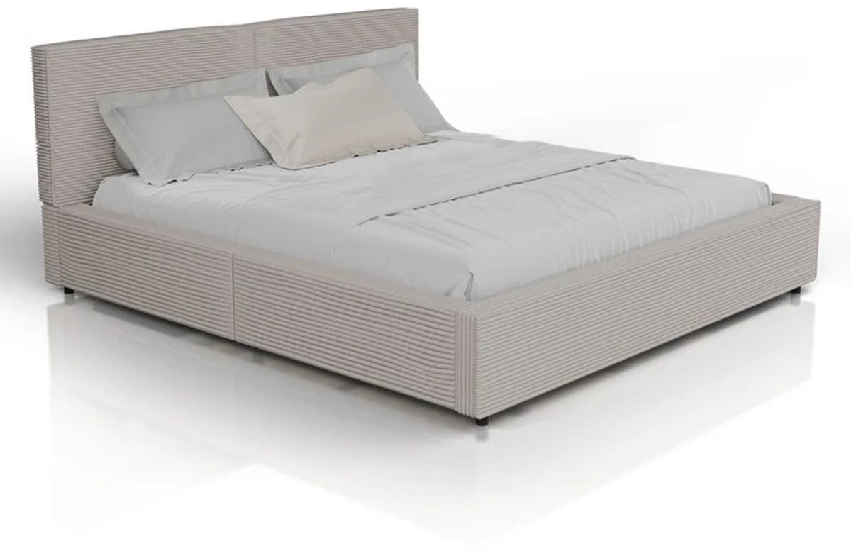 Gestoffeerd Bed Salerno Corduroy Taupe 180x200 cm
