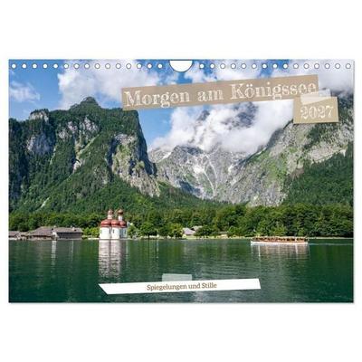 Morgen am Königssee - Spiegelungen und Stille (Wandkalender 2027 DIN A4 quer), CALVENDO Monatskalender