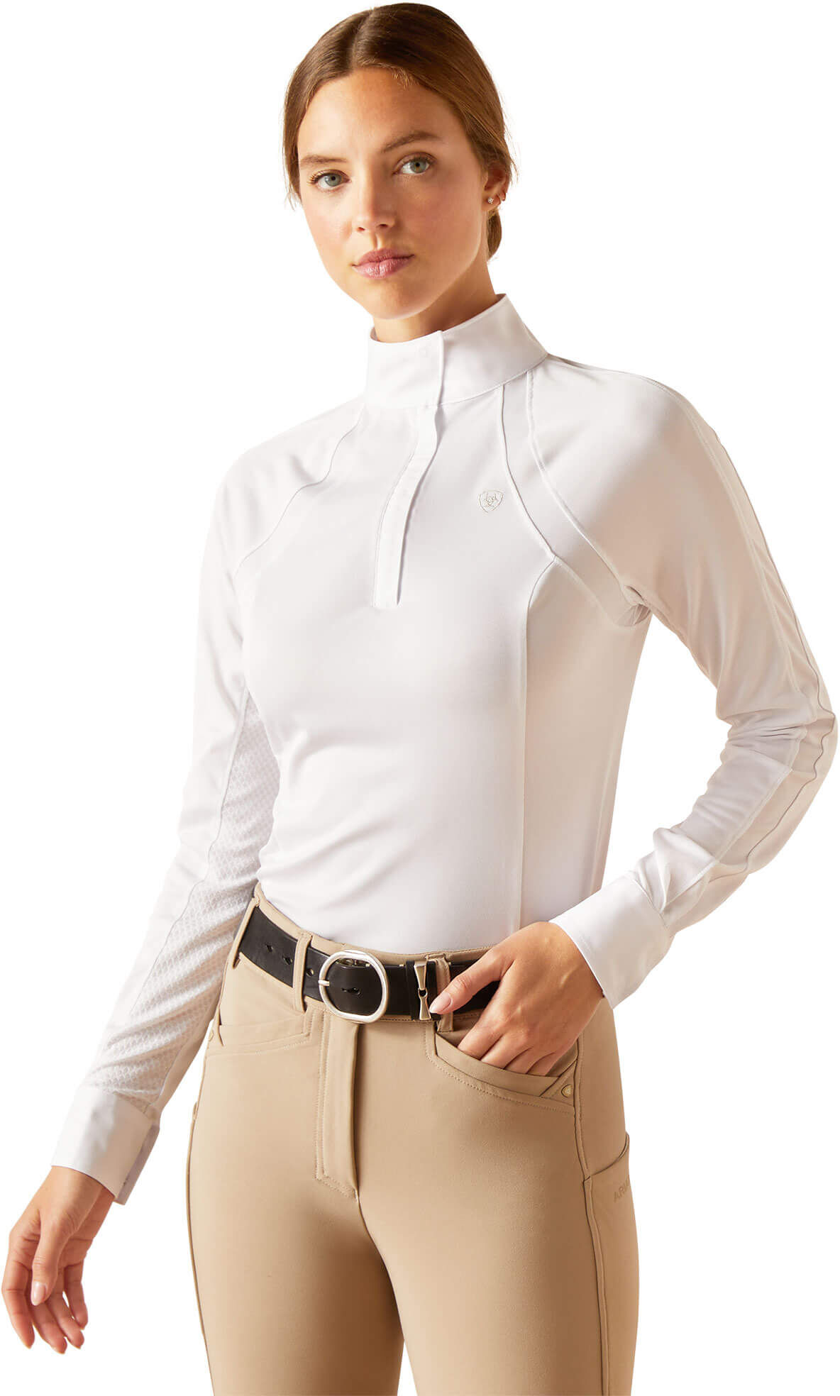 Women's Sunstopper 3.0 Pro Show Shirt in White, Size: Large Regular by Ariat