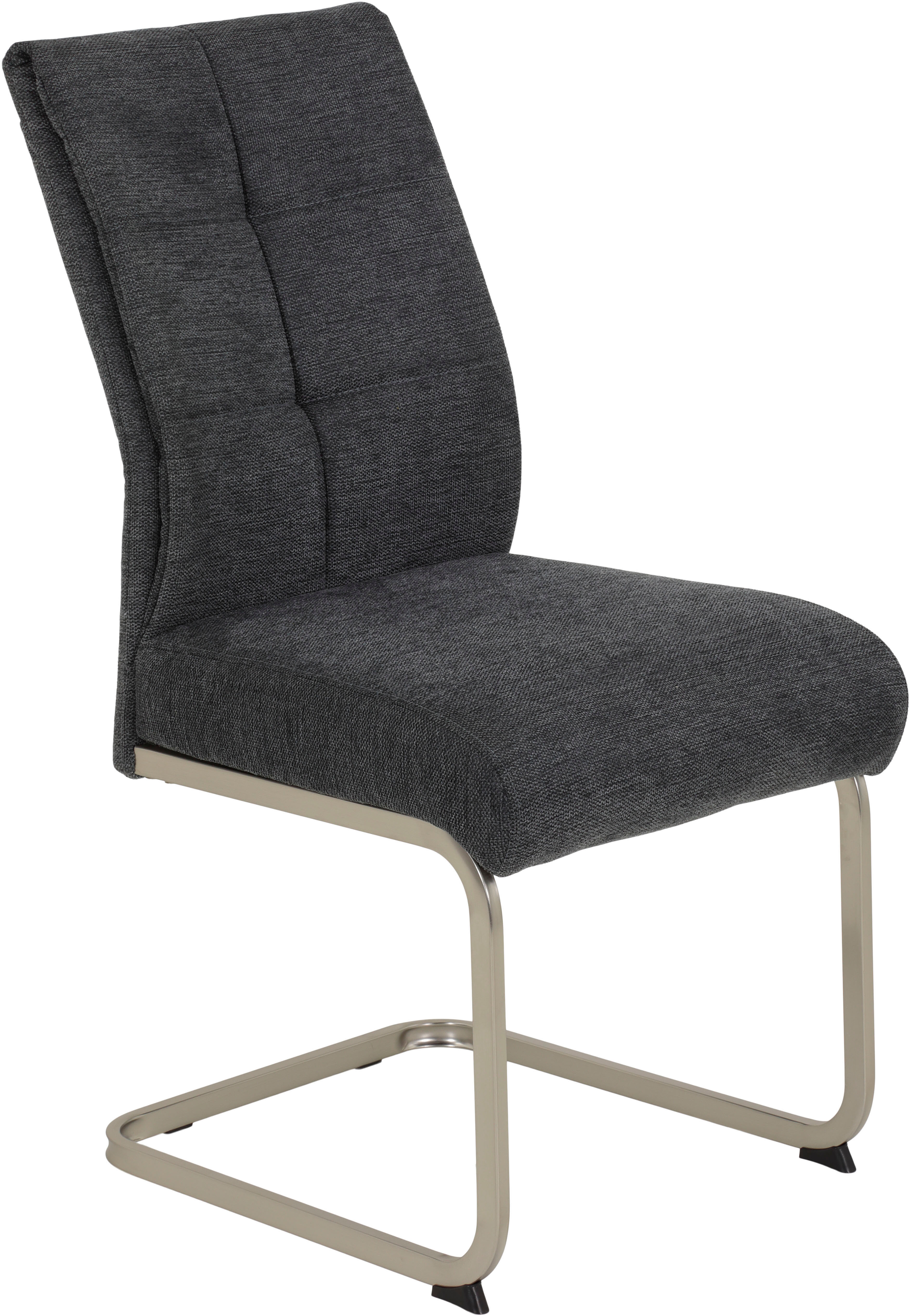 Freischwinger HELA "Ines", grau (edelstahloptik, anthrazit), B:50cm T:66cm, Metall, Stoff, Stühle, Freischwinger, bequeme Sitzbreite und Federkern Polsterung edelstahloptik, anthrazit B/H/T: 50cm x 66cm, 2 Stk., 2er