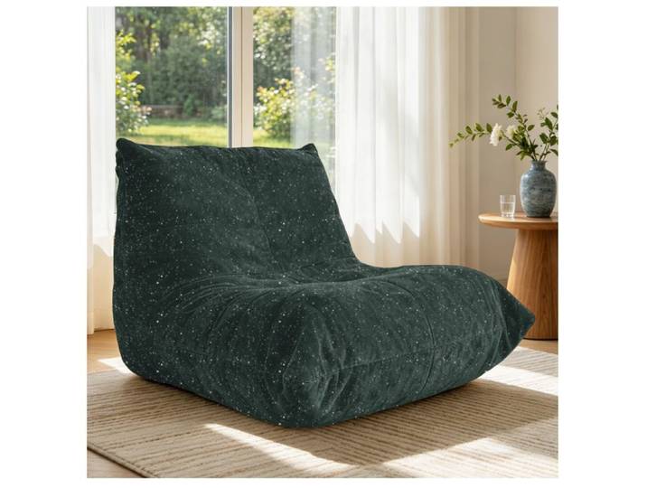 SENVIRO Fauteuil pouf intérieur vert 90 x 100 x 80 cm flannelette sans montage