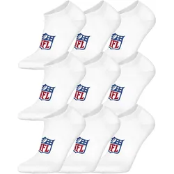 NFL Unisex Sneaker-Socken, 9er Pack - NFL Shield 9Pack Sneaker Socks, Logo, Baumwollmischung Weiß / 39-42