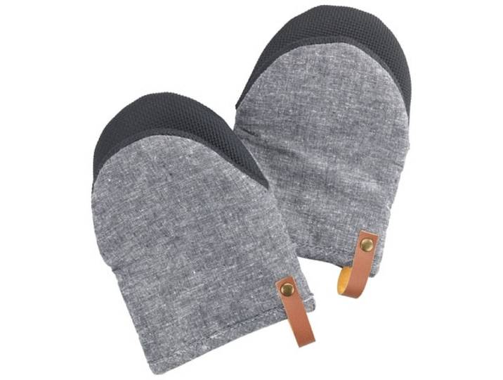 Topfhandschuhe WENKO Modell Ada Mini , grau (grau, schwarz), B:14cm H:19cm L:5cm, Baumwolle, Topflappen, Topfhandschuhe, kleine Ofenhandschuhe, Handflächen aus Neopren, Baumwollinnenseite