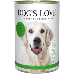 Dog's Love Classic 400g Dose Hundenassfutter 6 x 400 Gramm Wild mit Kartoffel, Zwetschke & Sellerie
