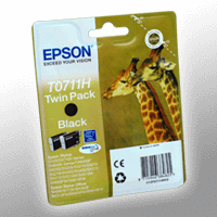 2 Epson Tinten C13T07114H10 Doppelpack schwarz T0711H