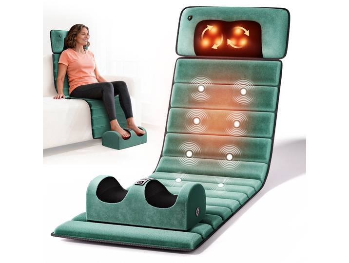Tapis de massage Shiatsu pour le corps entier, coussin de massage détachable, soulagement profond des douleurs dorsales, cervicales et des jambes, relaxation à la maison et au bureau