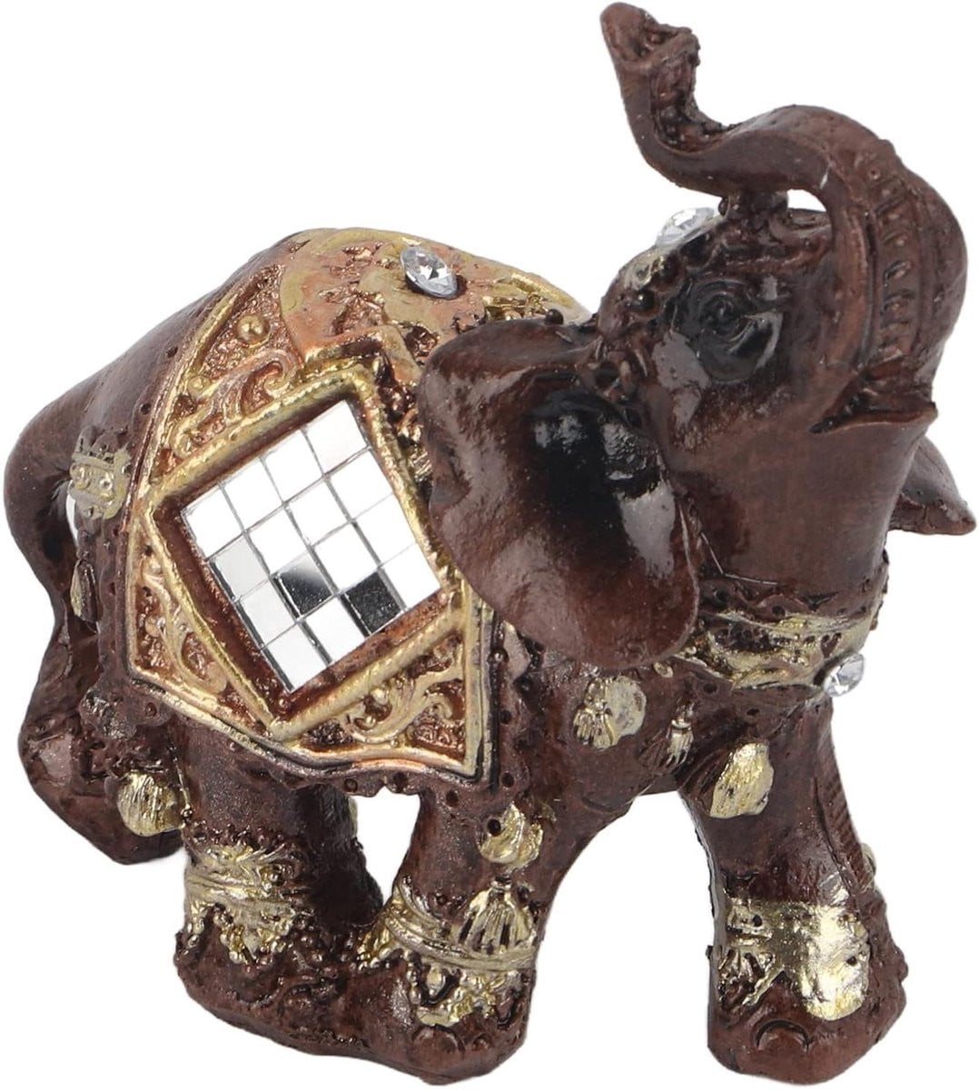 Houten Olifant Beeldje - Decoratieve Figuur - Houtkleurig