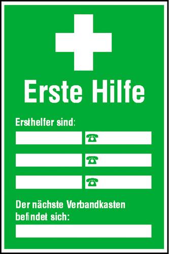 SafetyMarking 43.0092 Aushang Erste Hilfe Ersthelfer Verzeichnis Kunststoff (B x H) 200mm x 300mm 1St.