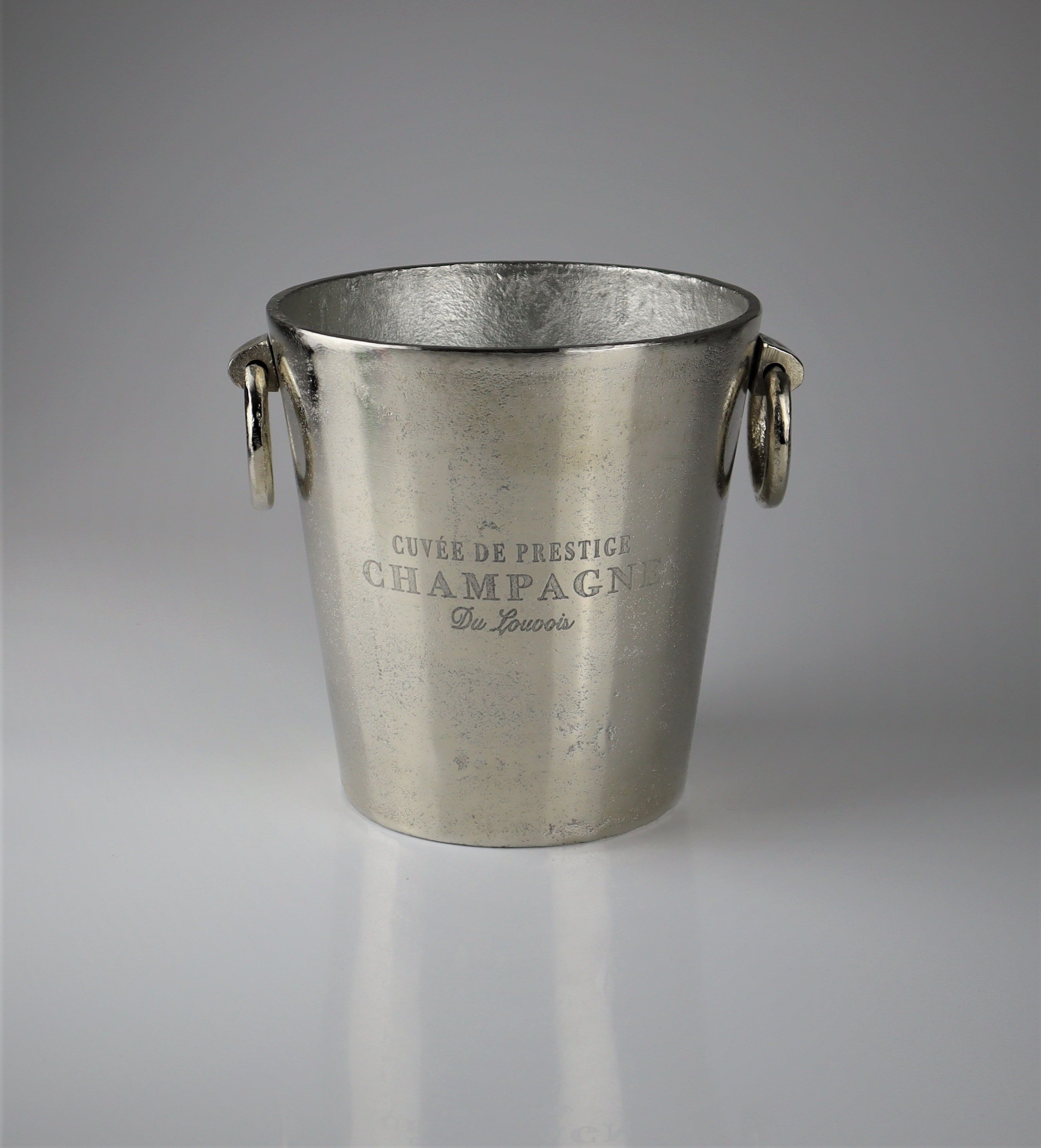Wein- und Sektkühler AM DESIGN "aus Aluminium", silber, B:19,5cm H:20cm T:23cm, Aluminium, Eiskübel, Wein- und Sektkühler, BxTxH: 19,5x23x20 cm