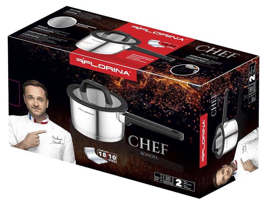 Florina Chef roestvrijstalen pan van Mateusz Gessler, 16 cm, 1,8 liter
