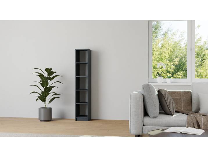 Schmales Badregal MDF Lackiert Anthrazit­grau RAL&nbsp;7016