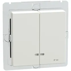 Merten MEG3424-0319 Doppelwippe mit Kontrollfenster IP44, polarweiß glänzend, System M MEG34240319