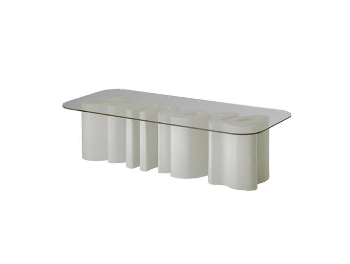 SLIDE table basse AMORE TABLE (Blanc lait - Polyéthylène et verre)