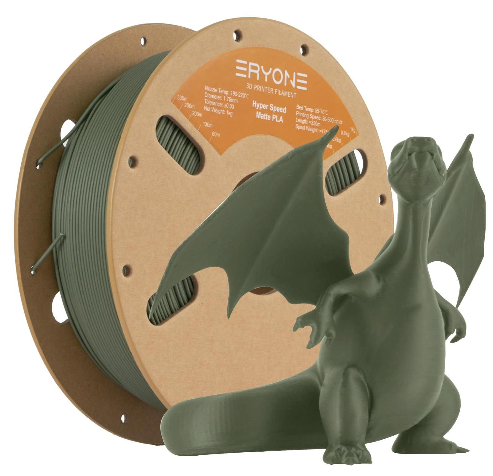 Selius High Speed Matte Filament PLA 1.75mm, 1kg, Olijfgroen