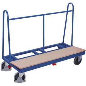 VARIOfit Plattenwagen pl-150.010, Gummireifen, feste Rohrbügel, 1500 x 370mm, Tragkraft 500kg