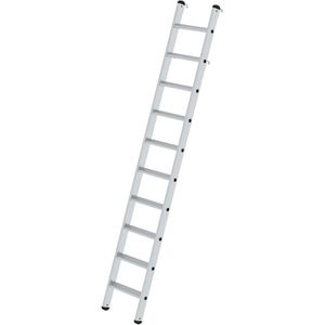 MUNK Anlegeleiter 41310, extrabreit, Länge 2,69m, Einhängeleiter aus Aluminium, mit 10 Stufen