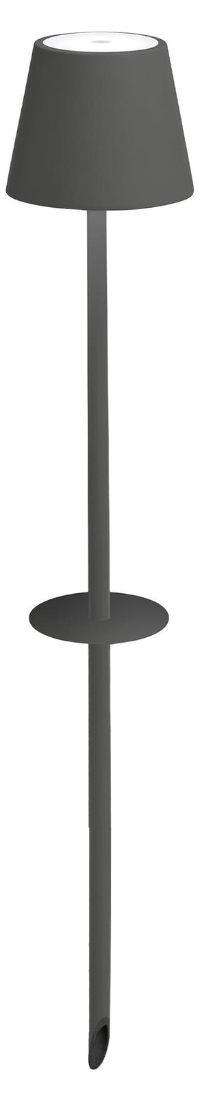 Zafferano Poldina Pro draagbare LED tafellamp, donkergrijs, dimbaar en oplaadbaar