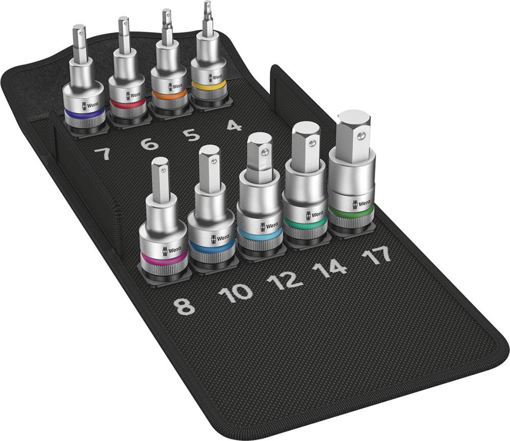 WERA Schraubendrehereinsatz- Satz 1/2" Innensechskant mit Haltefunktion 9-teilig