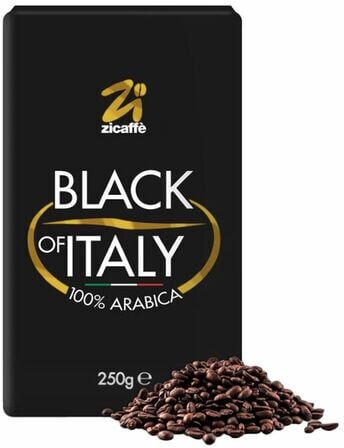 Zicaffe - 100% Arabica - Black Of Italy - Kaffeebohnen 250 G - MaxiCoffee