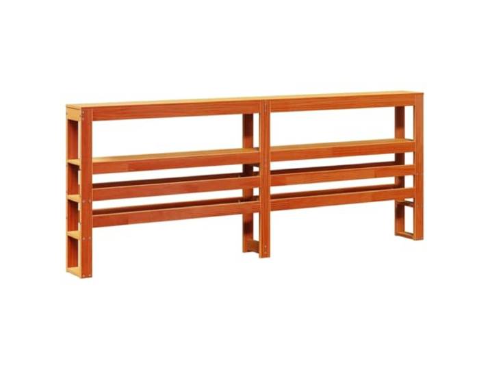 GHVBNMF Kopfteil mit Ablagen 180 cm Massivholz Kiefer Wachsbraun Freistehendes Bettgestell-Kopfteil aus massiver Kiefer für das Schlafzimmer mit integriertem Regal für Bücher und Wecker.