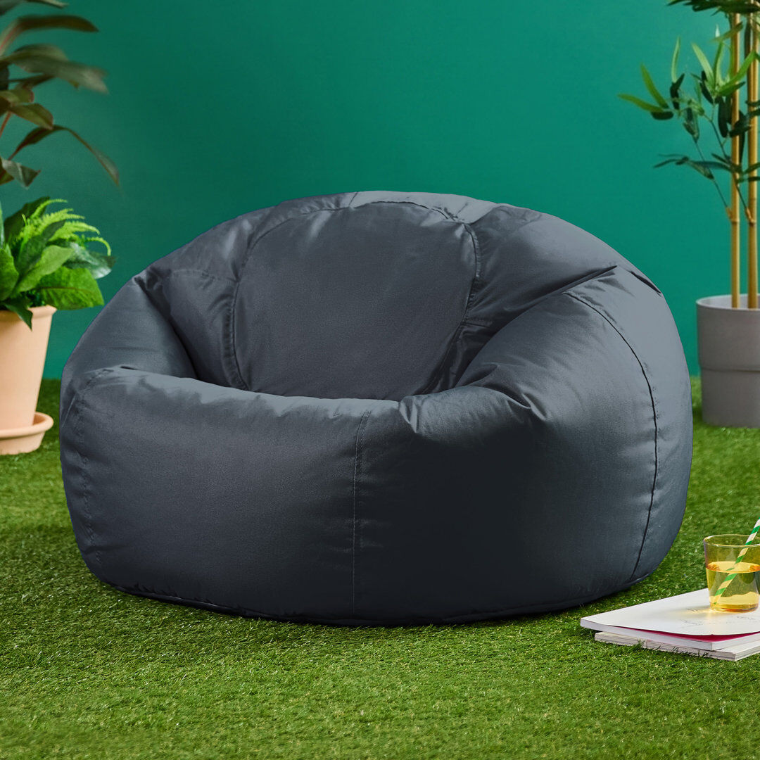icon Teen Classic Water-Resistant Bean Bag Chair Charcoal Grey Small;Medium