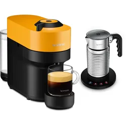 Nespresso VERTUO Pop Mango Yellow & Aeroccino4 Vertuo Kaffeemaschine