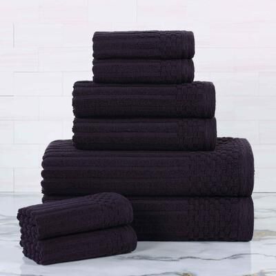 Superior Soho Ribbed Cotton 8-Piece Assorted Towel Set
