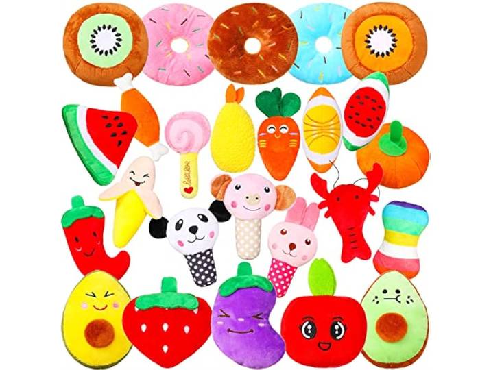 Jouets grinçants pour chiens en vrac, jouets en peluche pour petits et moyens chiens, animaux de compagnie en peluche mignons, jouets grinçants pour chien, chiot, anniversaire, 50 pièces/paquet