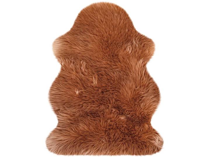 Hochflor-Teppich HEITMANN FELLE Lammfell 9090 , camelfarben, B:60cm H:60mm L:90cm, Kunstfaser, Teppiche, Hochflor-Teppich, Kunstfell, Uni Farben, sehr weich, waschbar