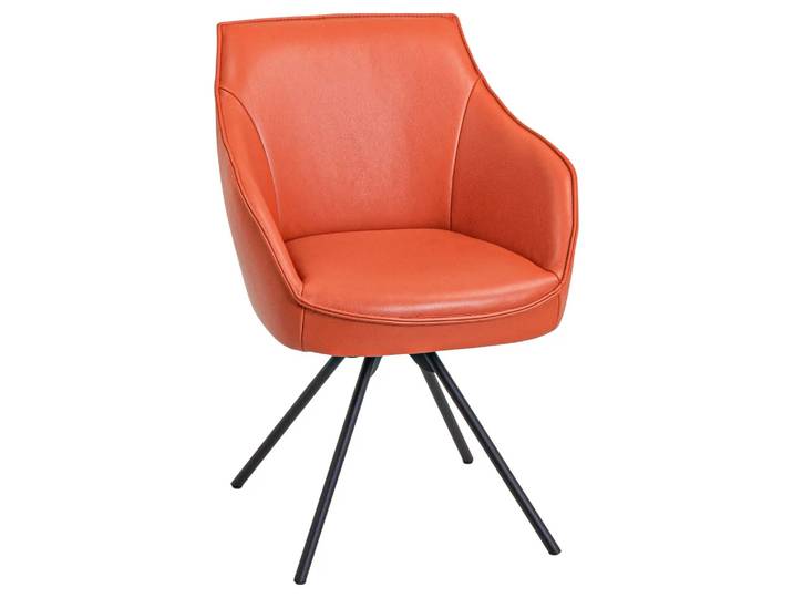 Armlehnstuhl Derek Koinor / Farbe: Orange / Bezugsmaterial: Leder