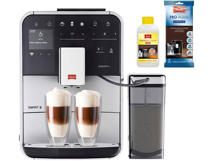 Melitta Kaffeevollautomat Barista TS Smart® F850-101, silber, 21 Kaffeerezepte & 8 Benutzerprofile, 2-Kammer Bohnenbehälter