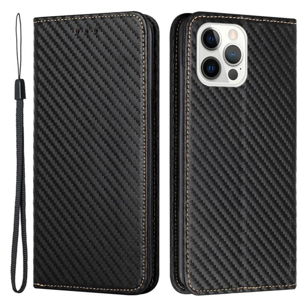 Cover-Discount iPhone 15 Pro - Carbon Look Flip Case Hülle schwarz (Apple iPhone 15 Pro) (66149609A)