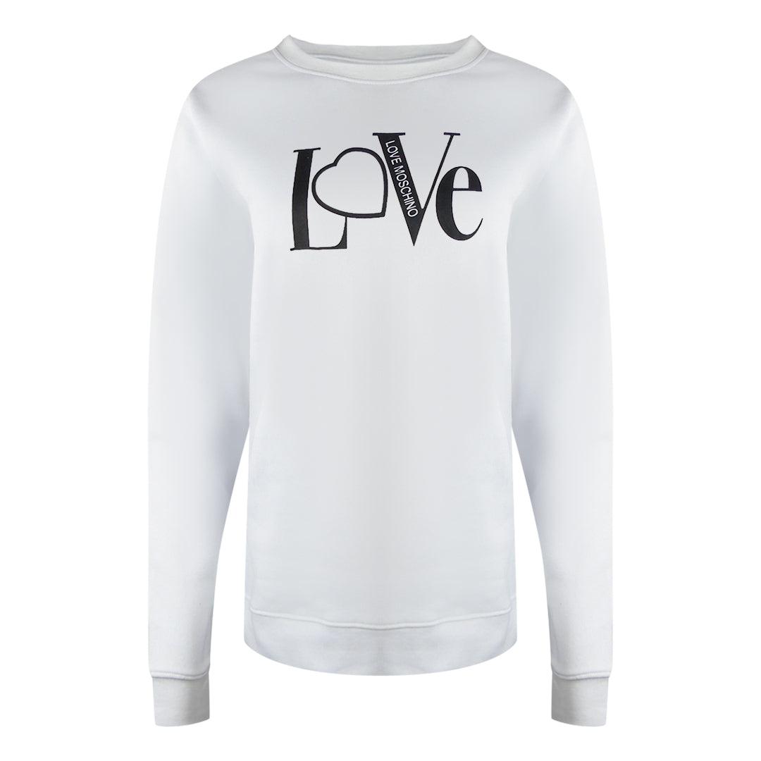 Moschino Bold Love Logo Weißer Pullover